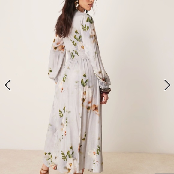 ASOS v-neck long sleeve midi dress - Picture 3 of 9